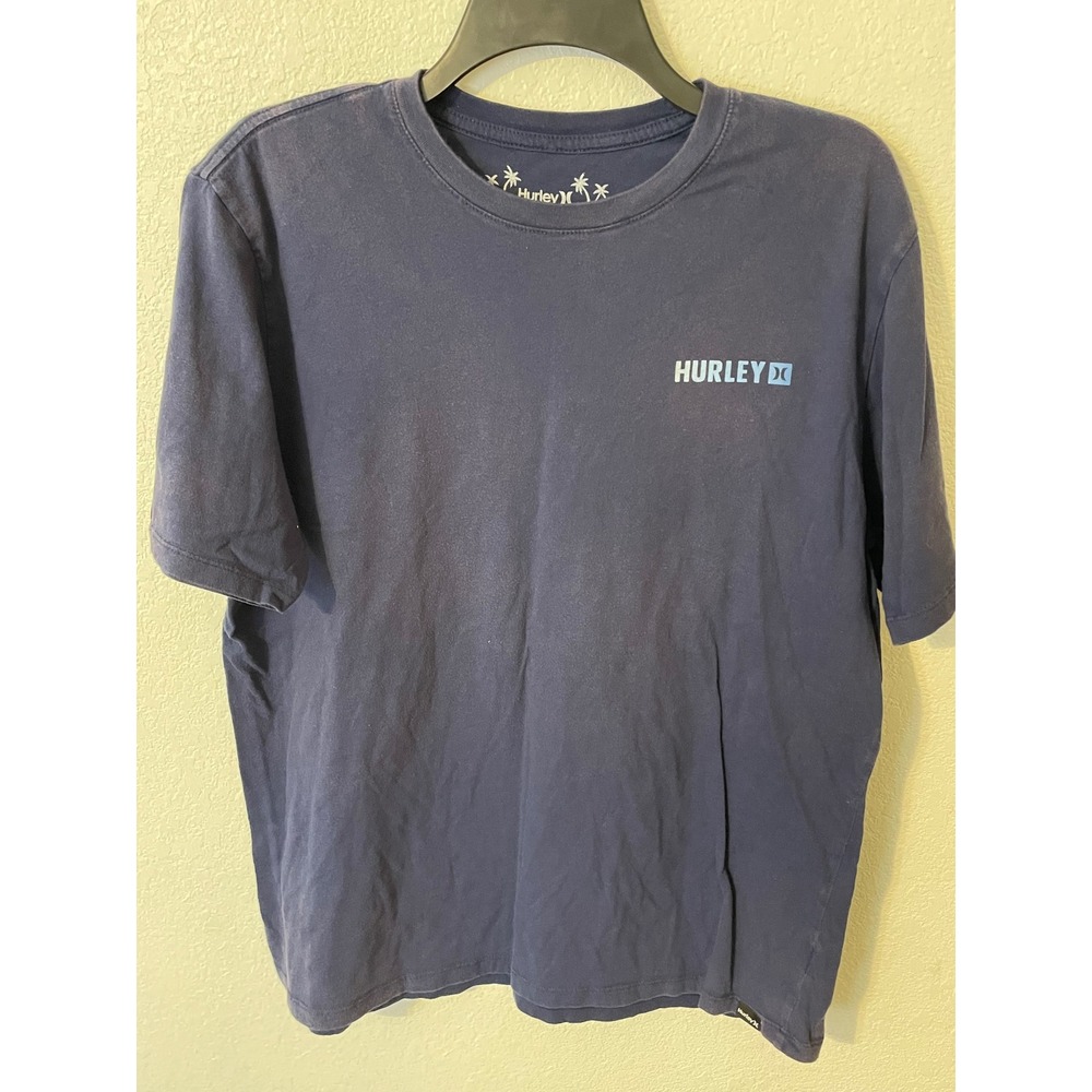 Hurley Men's Navy Blue Graphic T Shirt Size Large Everyday Tee Cotton Ultra Soft